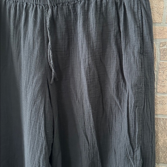 Pact Pants Womens  Gray Wide Leg Gauze Split Hem Flowy Organic Cotton Coastal - Picture 2 of 9